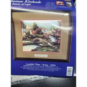 Thomas Kinkade Cross Stitch Kit Lamplight Village - Spring 14x12 Pre-Printed